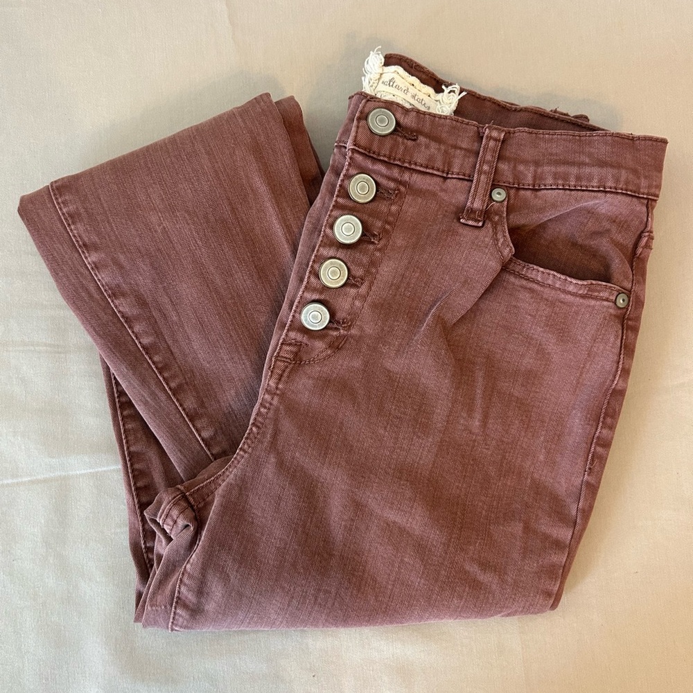 Altar'd State Burgundy Skinny Jeans Button‎ Fly Size 28/7
